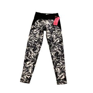Betsey Johnson Performance Leggings Size Small Black And White NWT